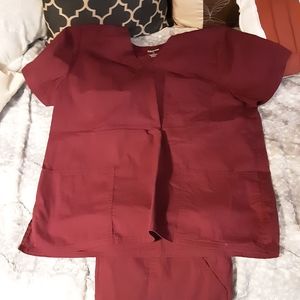 Maroon scrubs